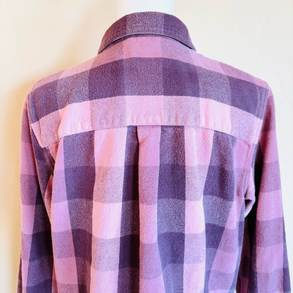L.L. Bean Pink & Purple Plaid Flannel - Picture 9 of 12